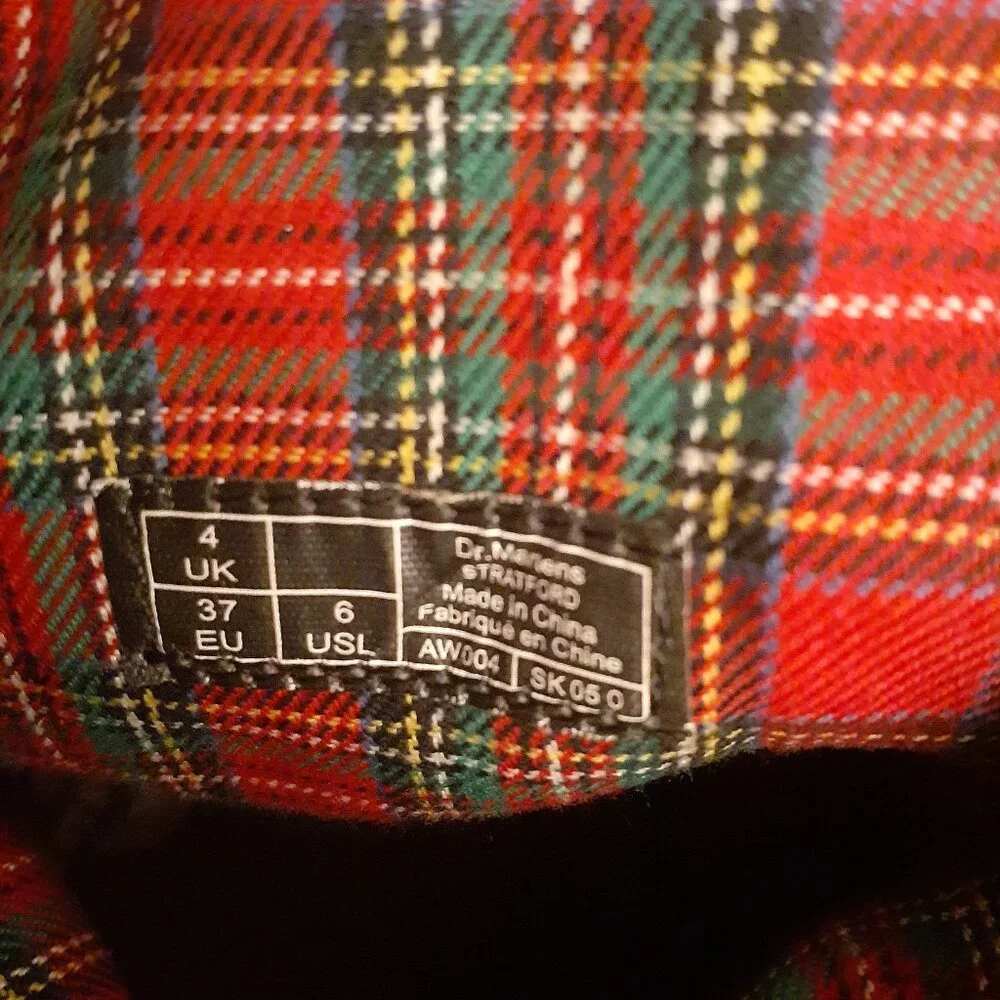 Dr. Martens Stratford Canvas Plaid Lined Boots